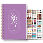 A5 Size 24-Month Academic Planner 2026.1-2027.12, Weekly & Monthly Spiral Notebook with 3 Sheets Stickers, Back To School