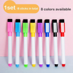8Pcs/Set Magnetic 8 Color Dry Erase Markers With Eraser Cap White Board Dry Erase Markers Classroom Wipe Pens For Office School - Image 5