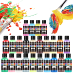 24 Colour Acrylic Paint Colors Bottled Acrylic Paint Set Paint For Fabric Clothing Painting Rich For Leather DIY Pigment Dyes