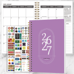 A5 Size 24-Month Academic Planner 2026.1-2027.12, Weekly & Monthly Spiral Notebook with 3 Sheets Stickers, Back To School - Image 2