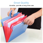 A4 Multi-Layer Folder Dutton File Bag File Bag Candy Color Five Grid Organ Bag Large Capacity Korean Simple Office Stationery - Image 5