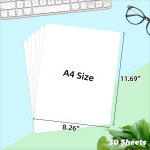 A4 White/Kraft Printable Self-Adhesive Matte glossy Paper Sheet for Laser Inkjet Printer Copier For Office Printing - Image 2