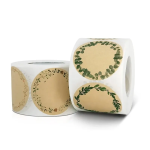500 Stickers Kraft Paper Flowers Can Be Handwritten Decorative Seal Stickers Self-adhesive Label Paper Self-adhesive Labels Roll - Image 4