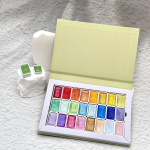 24 Color Solid Watercolor Paint Set Basic Neone Glitter Watercolor Pigments for Drawing Art Paint Supplies - Image 2