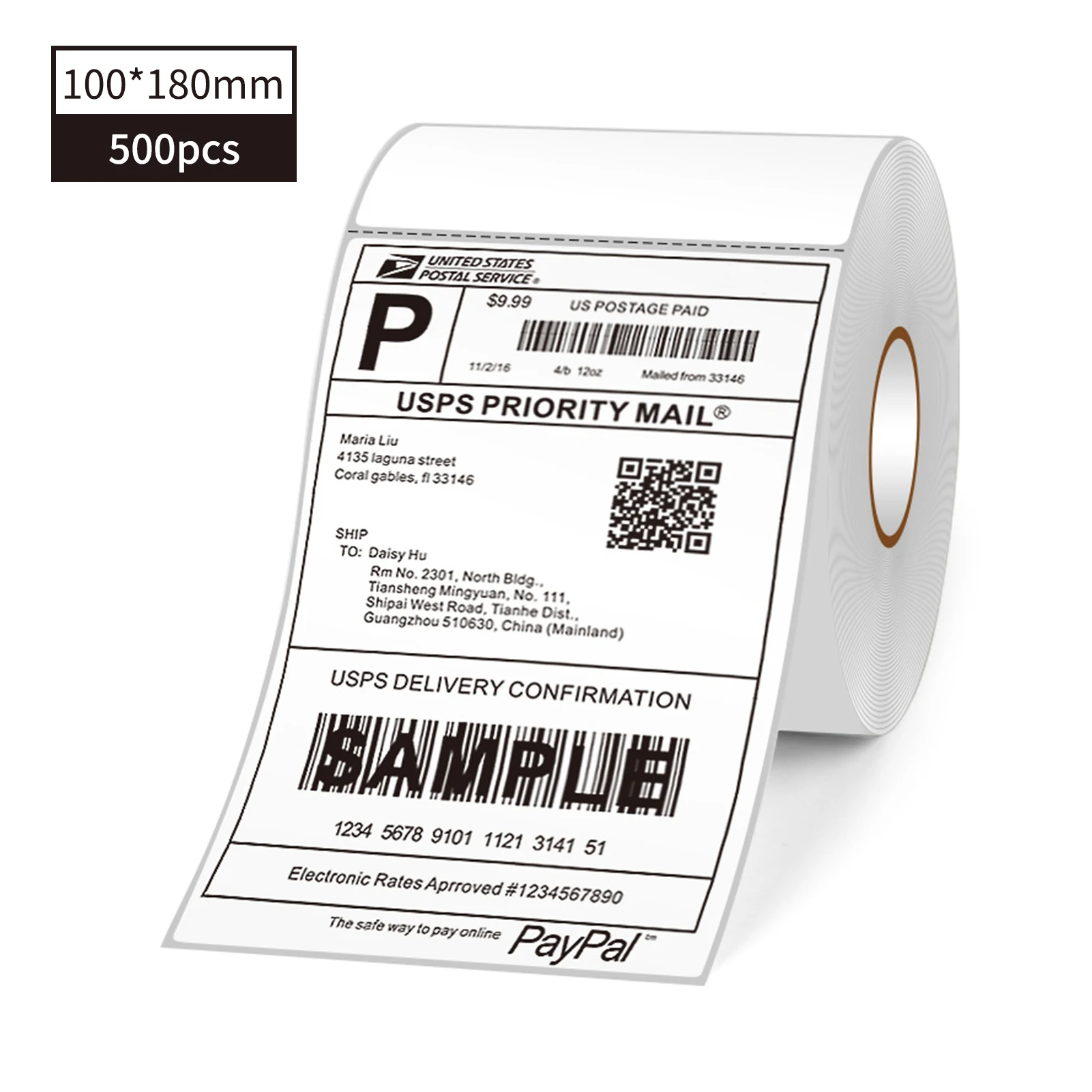 kf-Se8c28395bcd14df5933cc14f75e9a396C Thermal Shipping Labels Roll Shipping Package Thermal Printer All-Purpose Label Paper Sticker Self-adhesive for Express - Image 1