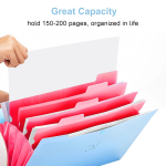 A4 Multi-Layer Folder Dutton File Bag File Bag Candy Color Five Grid Organ Bag Large Capacity Korean Simple Office Stationery - Image 4