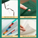 2026 A5 Textured PU Portable Agenda Book English Calendar Book Notepads Creative Daily Planner Reminder Desktop Date Calendar - Image 5